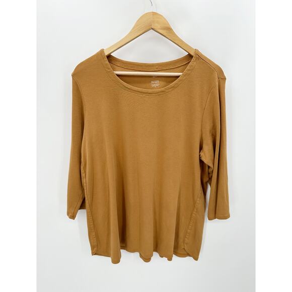 J. Jill Tops - J. Jill Top Women XL Orange 3/4 Sleeve Scoop Neck 100% Pima Cotton Tee Shirt